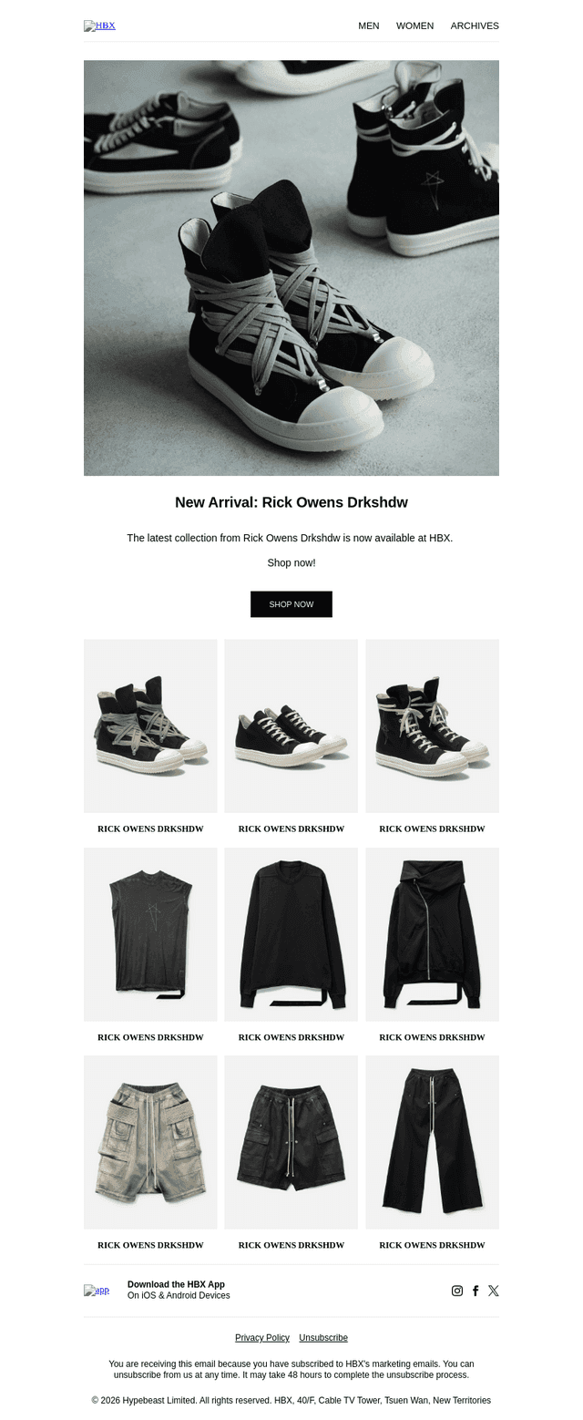 New Arrival: Rick Owens Drkshdw