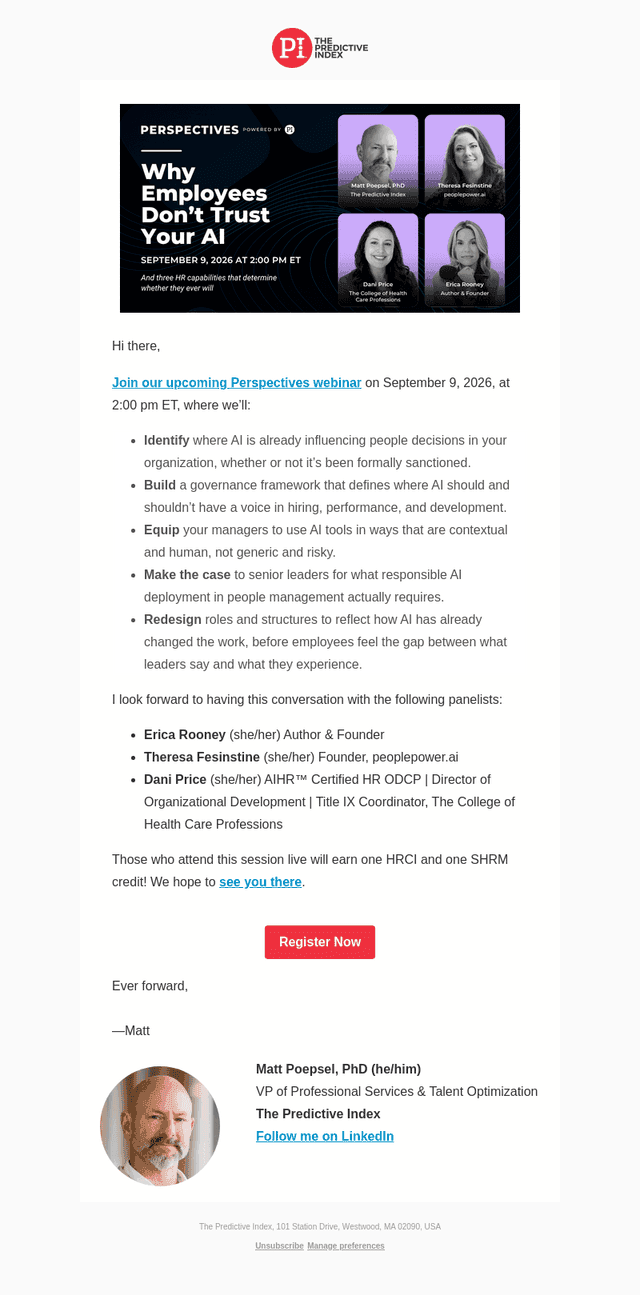 The Predictive Index email from Wed, Aug 26, 2026