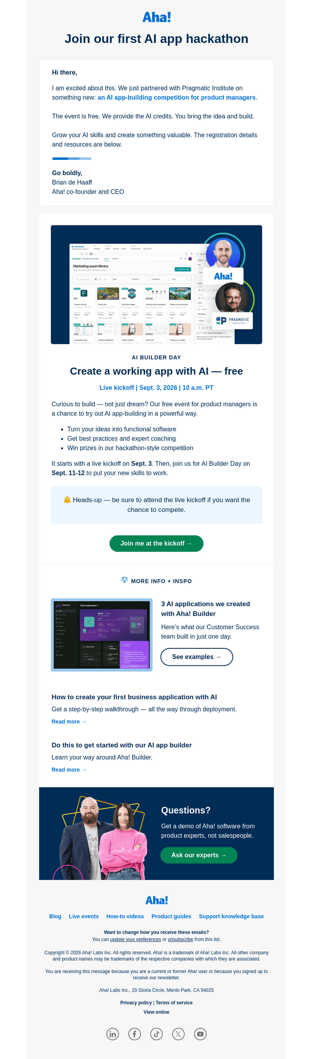Aha! email from Wed, Aug 26, 2026