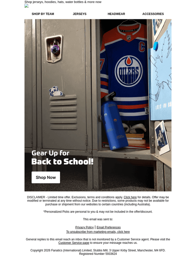 NHL email from Wed, Aug 26, 2026