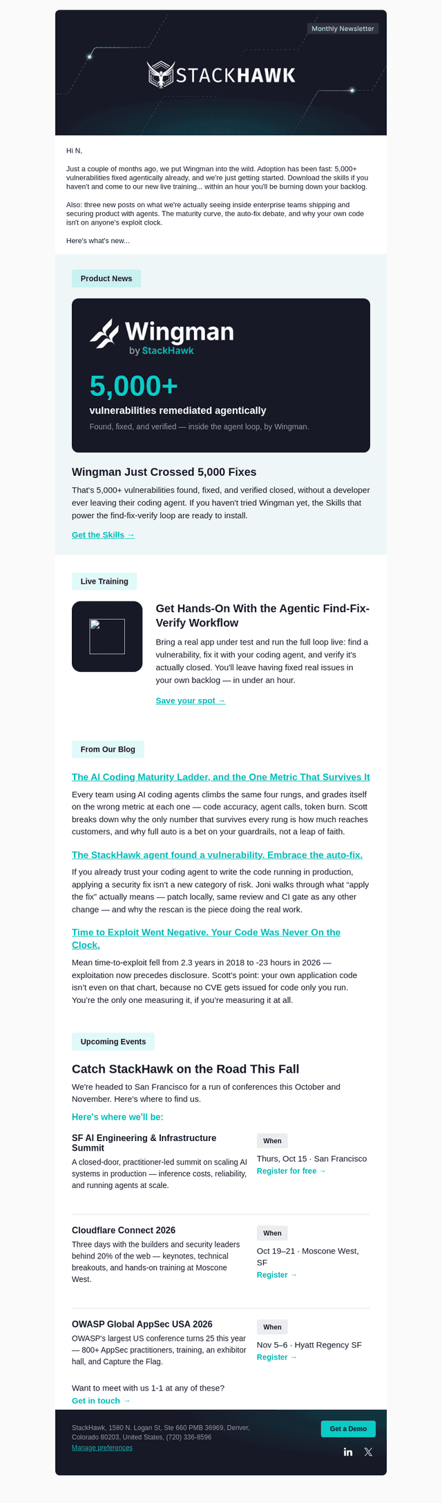 StackHawk email from Wed, Aug 26, 2026