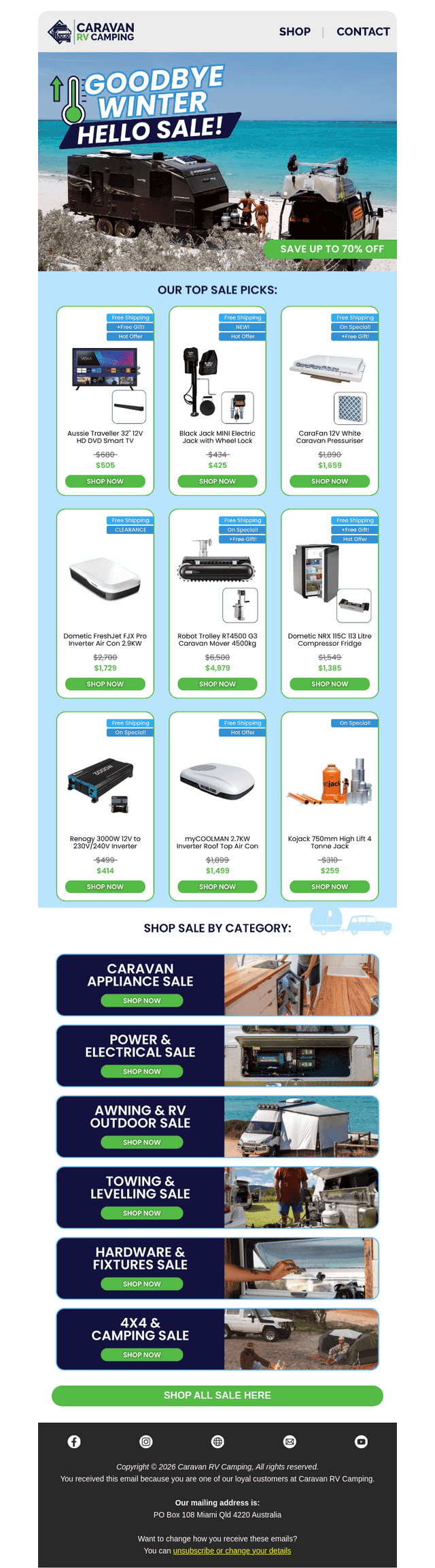 Caravan RV Camping email from Wed, Aug 26, 2026