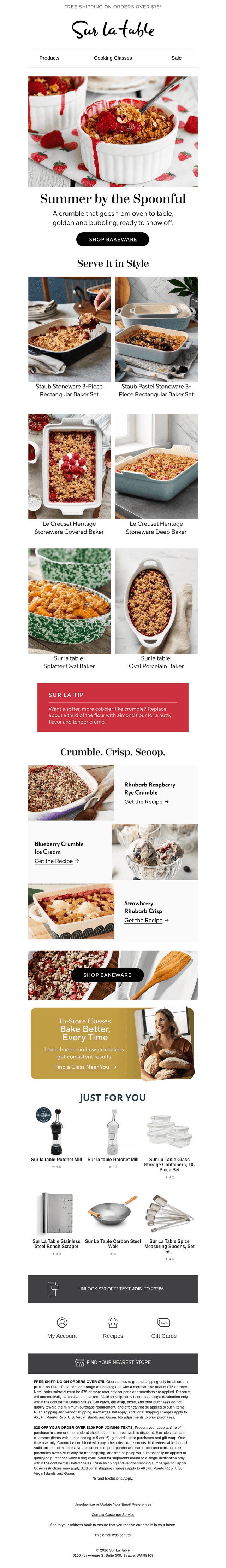 Sur La Table email from Thu, Aug 27, 2026