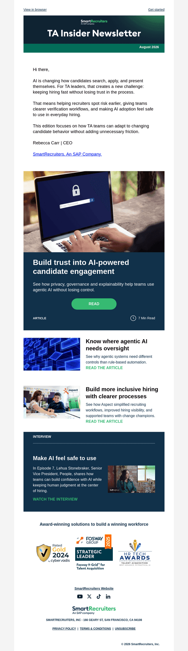 SmartRecruiters email from Thu, Aug 27, 2026