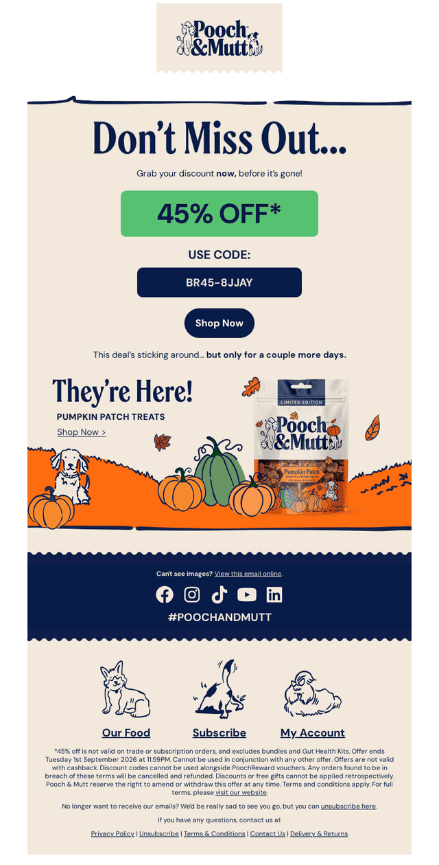 Pooch and Mutt email from Thu, Aug 27, 2026