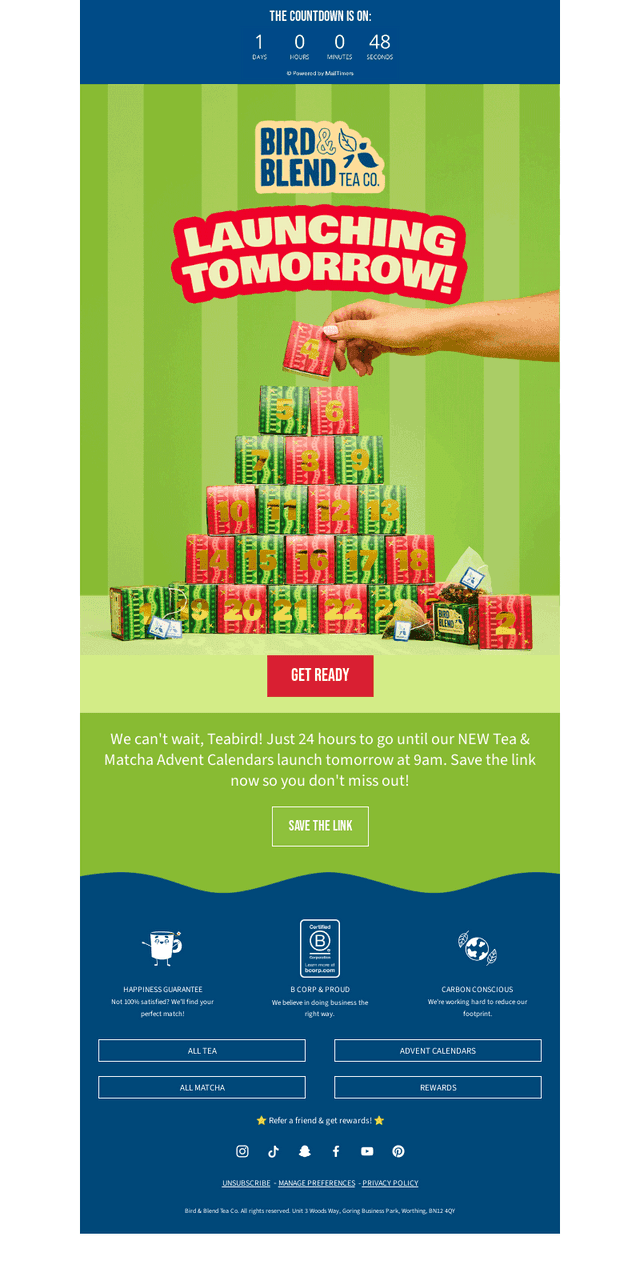 Bird & Blend Tea Co. email from Thu, Aug 27, 2026