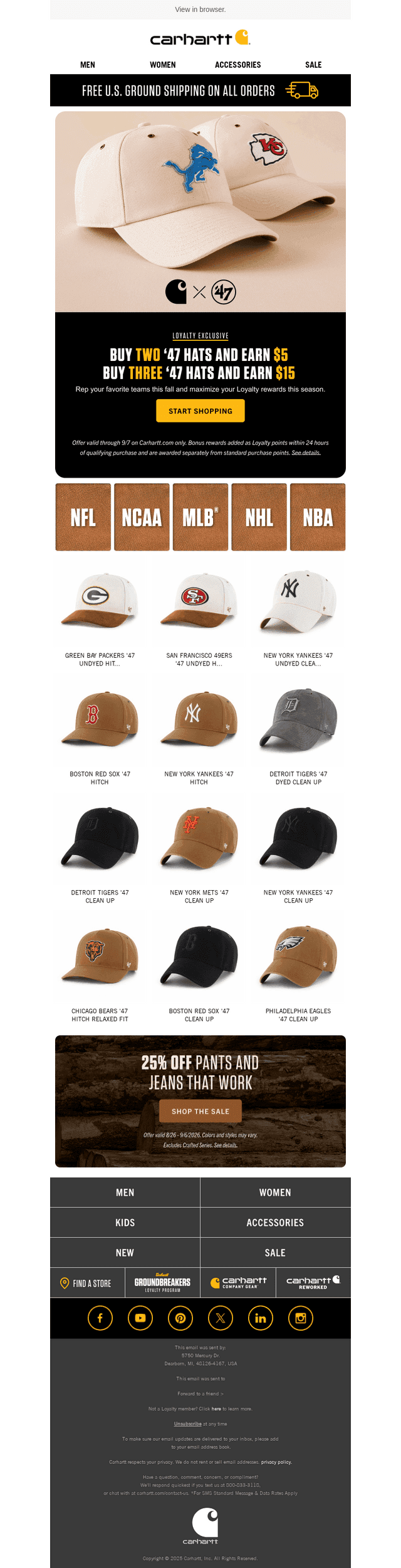 Carhartt email from Thu, Aug 27, 2026