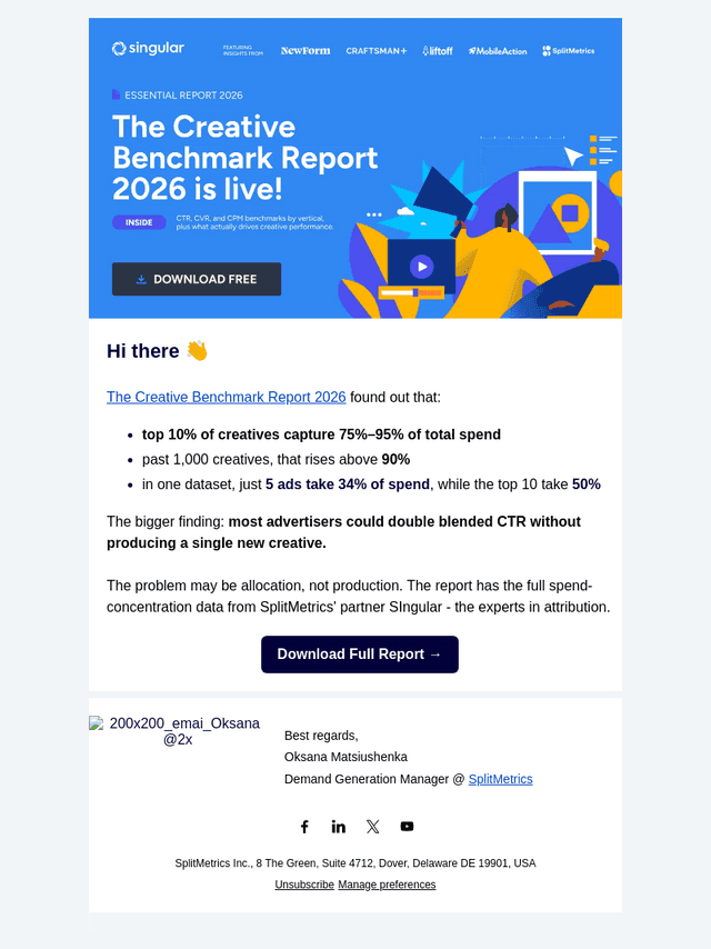 SplitMetrics email from Thu, Aug 27, 2026