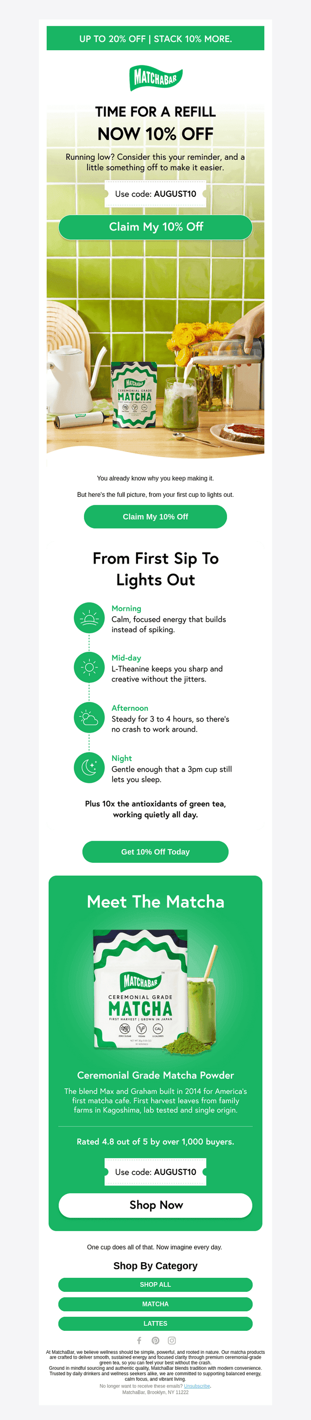 MatchaBar email from Thu, Aug 27, 2026