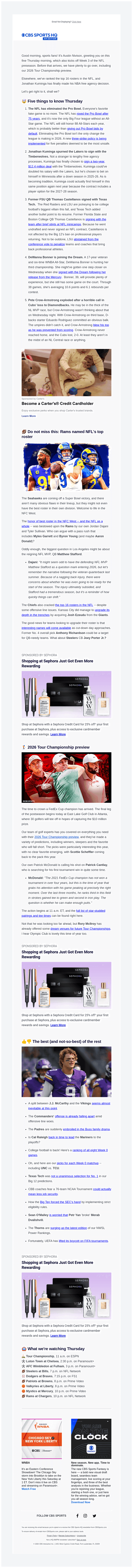 CBS email from Thu, Aug 27, 2026