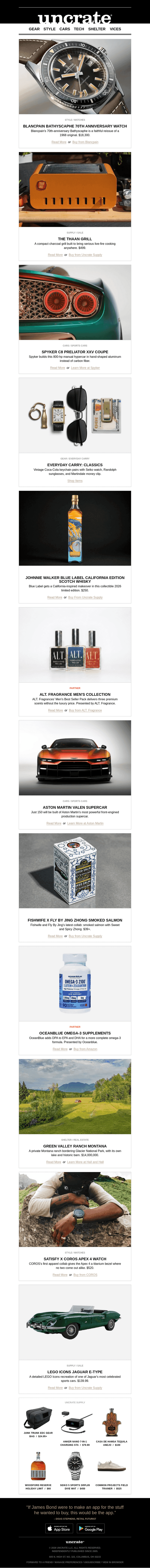 Uncrate email from Thu, Aug 27, 2026