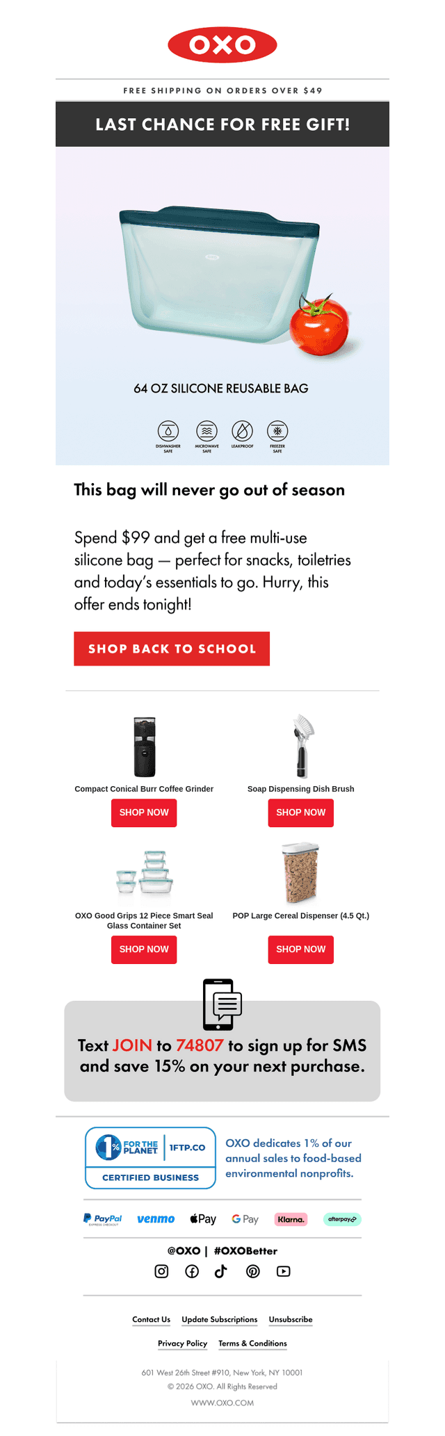 OXO email from Thu, Aug 27, 2026
