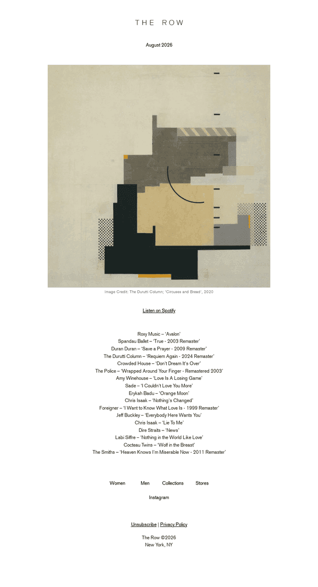 August 2026 | A Playlist by The Row