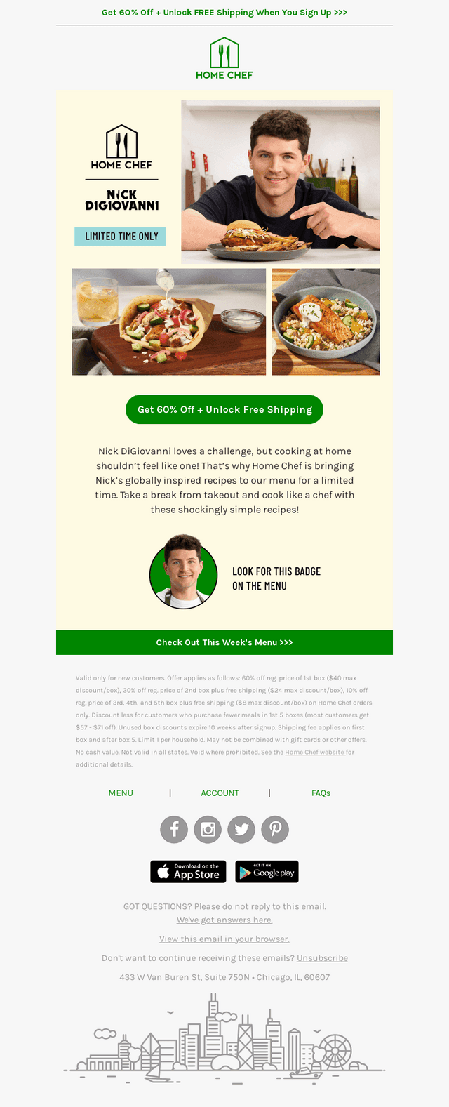 Home Chef email from Thu, Aug 27, 2026
