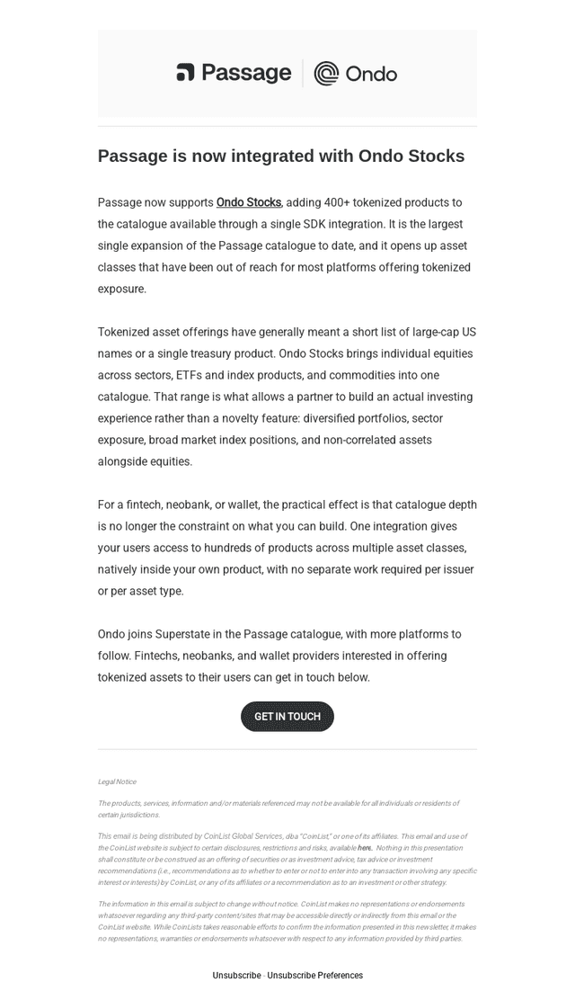 CoinList email from Thu, Aug 27, 2026