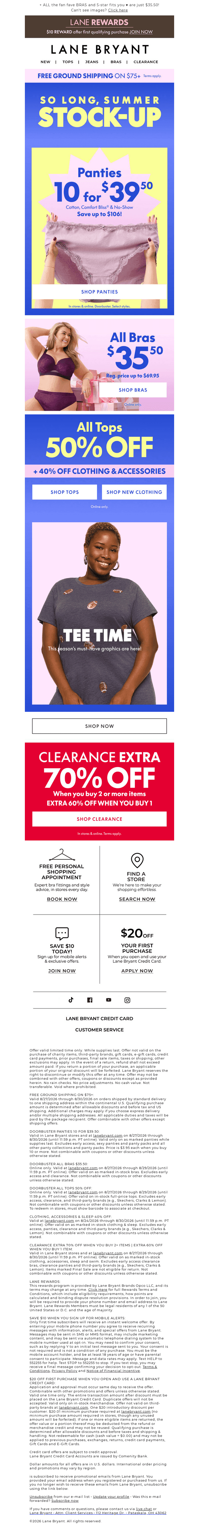 Lane Bryant email from Thu, Aug 27, 2026