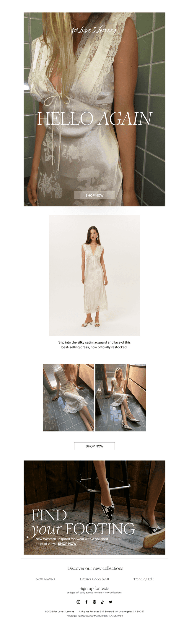 For Love & Lemons email from Thu, Aug 27, 2026