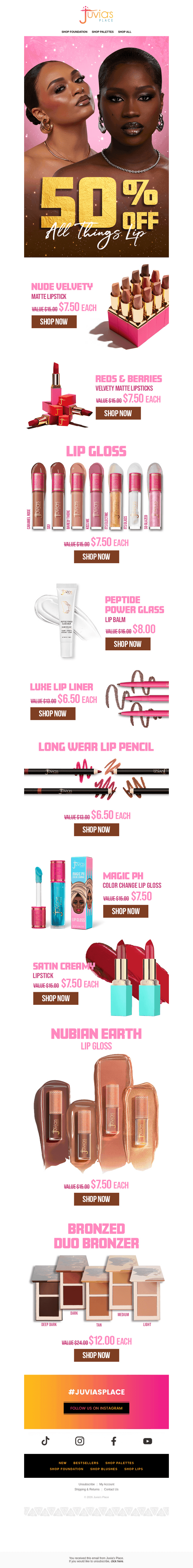 50% Off All Things Lip 💋