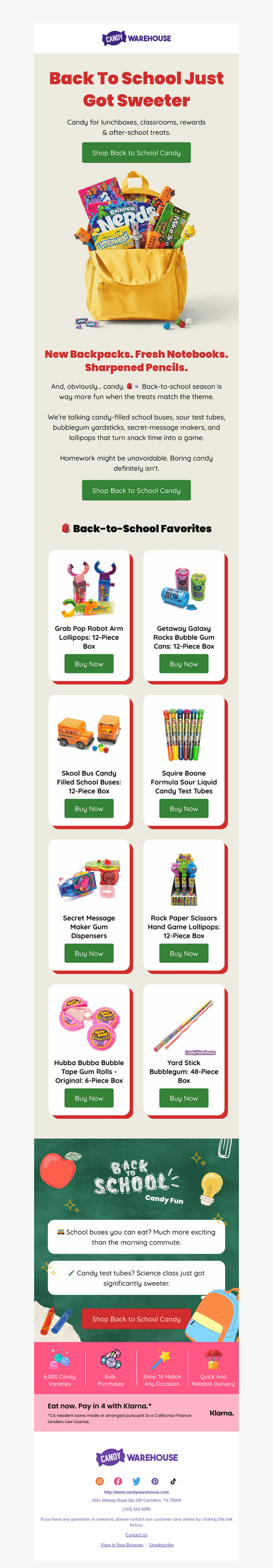 CandyWarehouse email from Fri, Aug 28, 2026