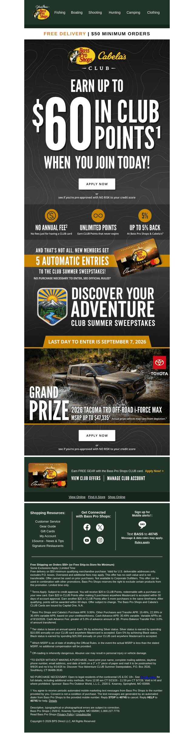 Bass Pro Shops email from Fri, Aug 28, 2026