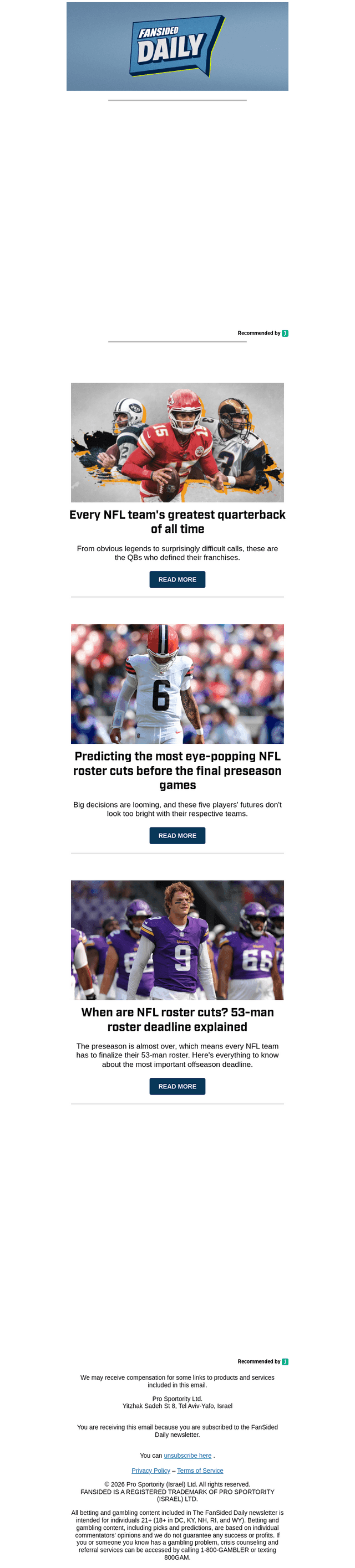 FanSided email from Fri, Aug 28, 2026