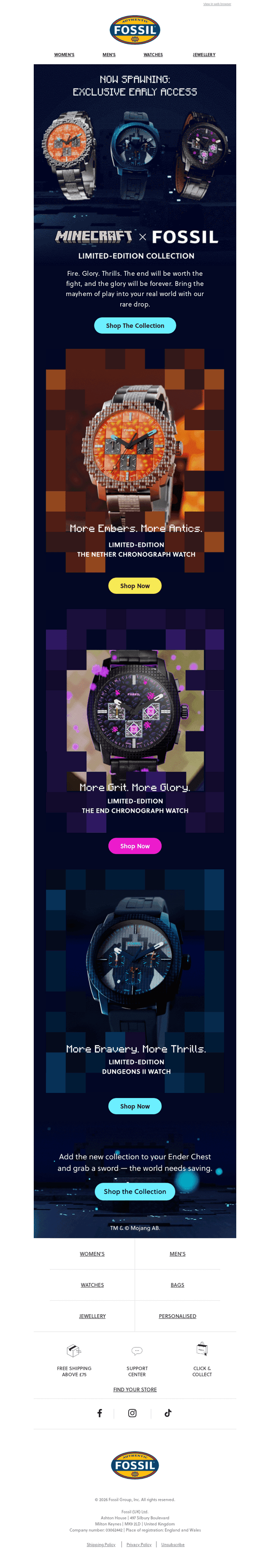 Early Access Unlocked: MINECRAFT X FOSSIL