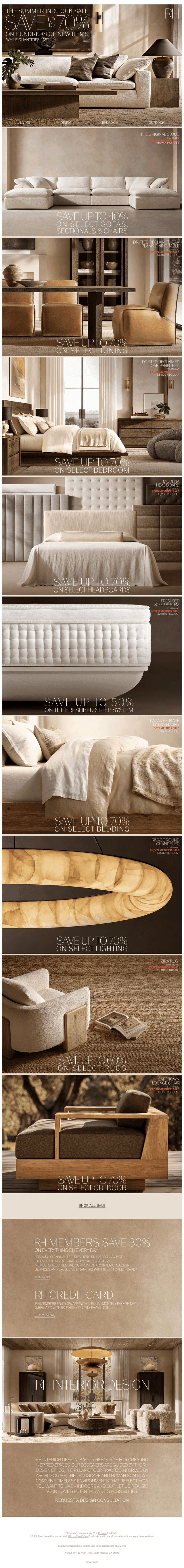 Restoration Hardware email from Fri, Aug 28, 2026