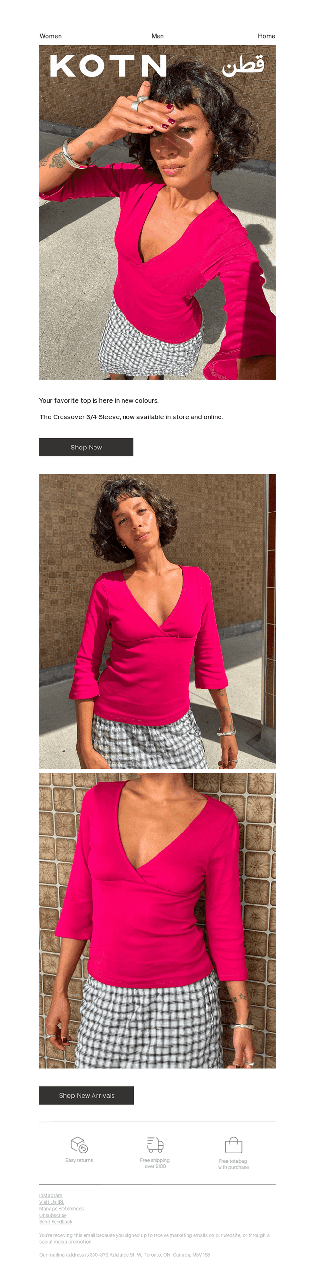 The Crossover 3/4 Sleeve Top