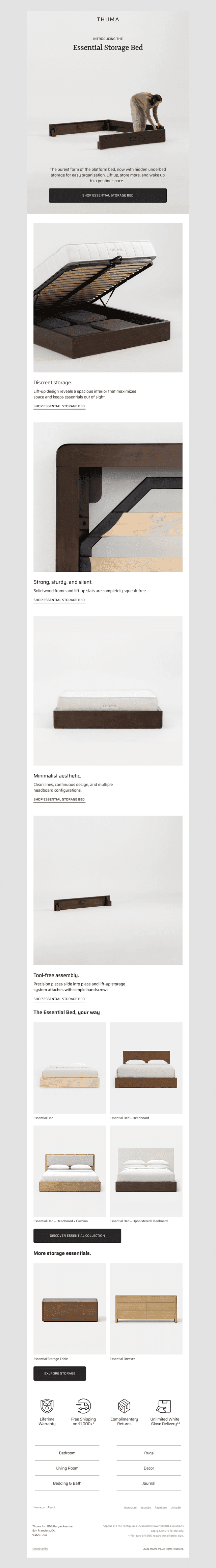 A new bed with built-in storage.