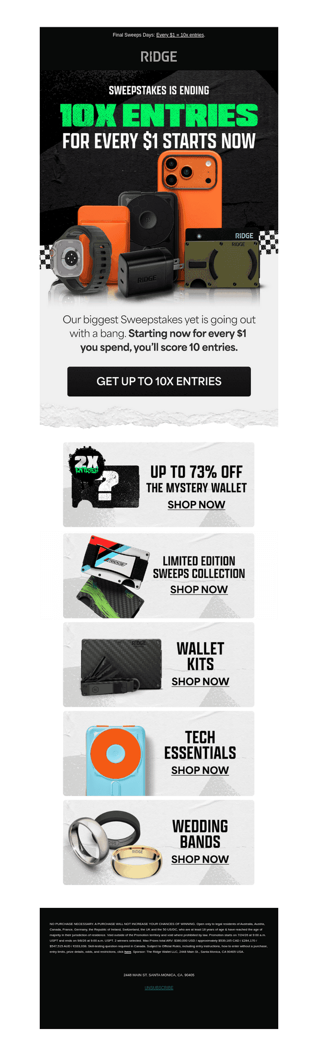 10x Sweeps Entries Starts Now