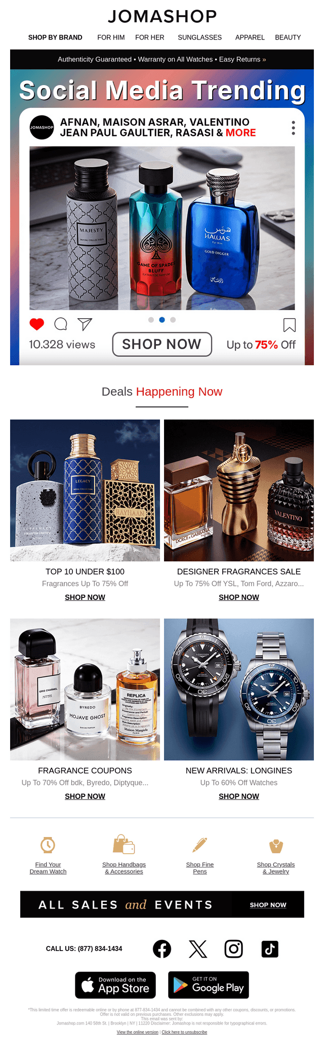 Jomashop email from Fri, Aug 28, 2026