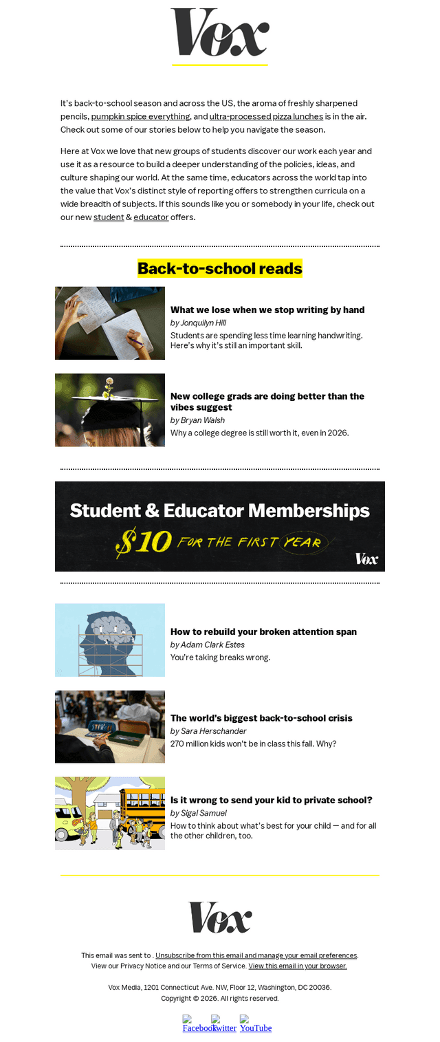 Vox email from Fri, Aug 28, 2026