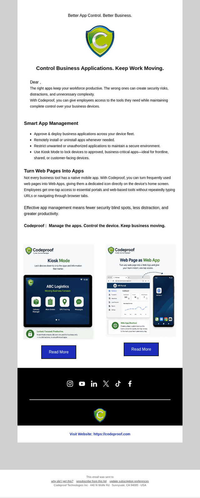Manage, Secure & Control Your Apps with Codeproof