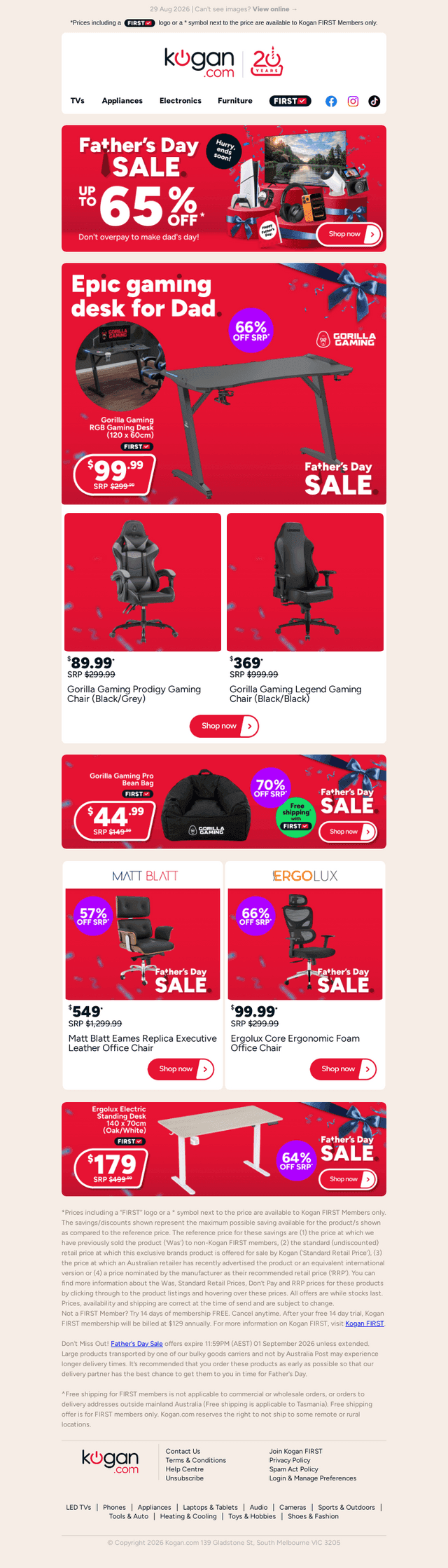 Kogan.com email from Sat, Aug 29, 2026
