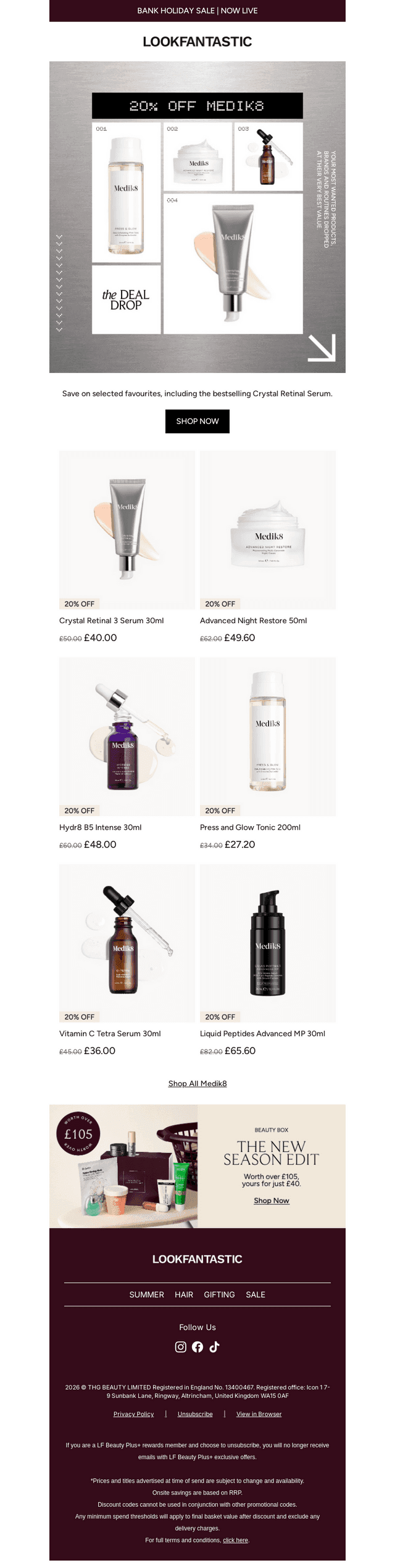 Medik8: 20% Off