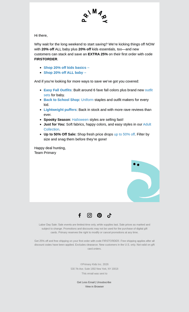 Primary email from Sat, Aug 29, 2026