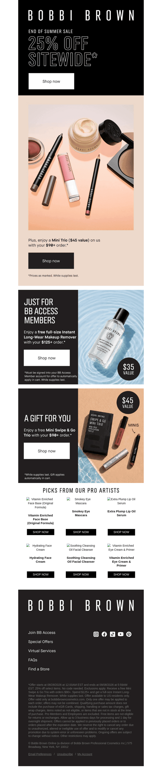 Bobbi Brown Cosmetics email from Sat, Aug 29, 2026