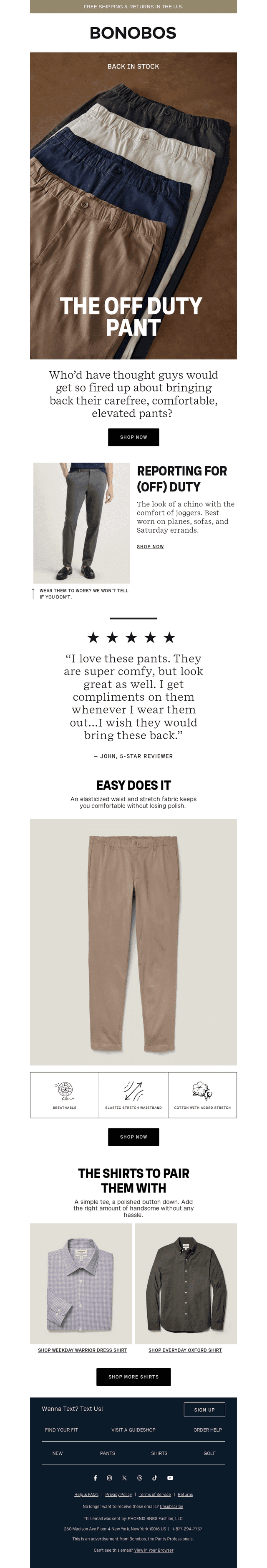 The Off Duty Pant Returns
