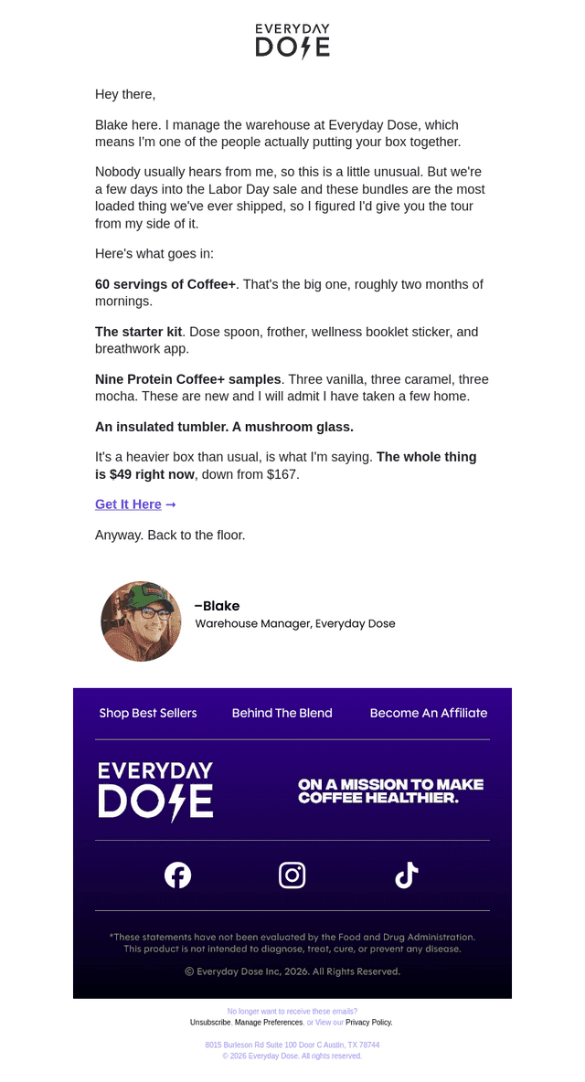 Everyday Dose email from Sat, Aug 29, 2026