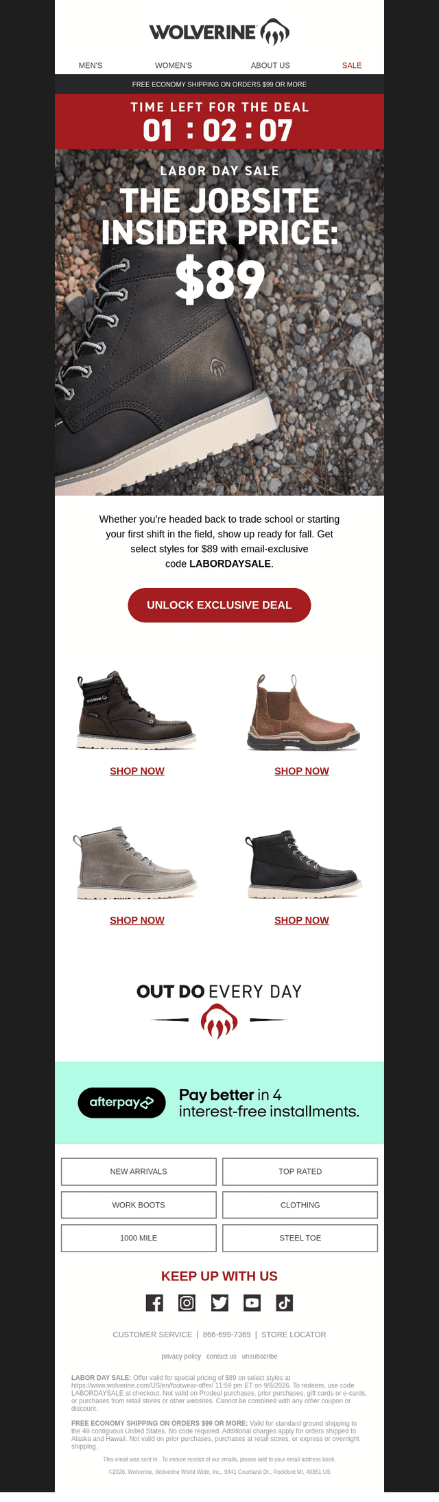 Why Wait? The $89 Boot Deal Is Live.