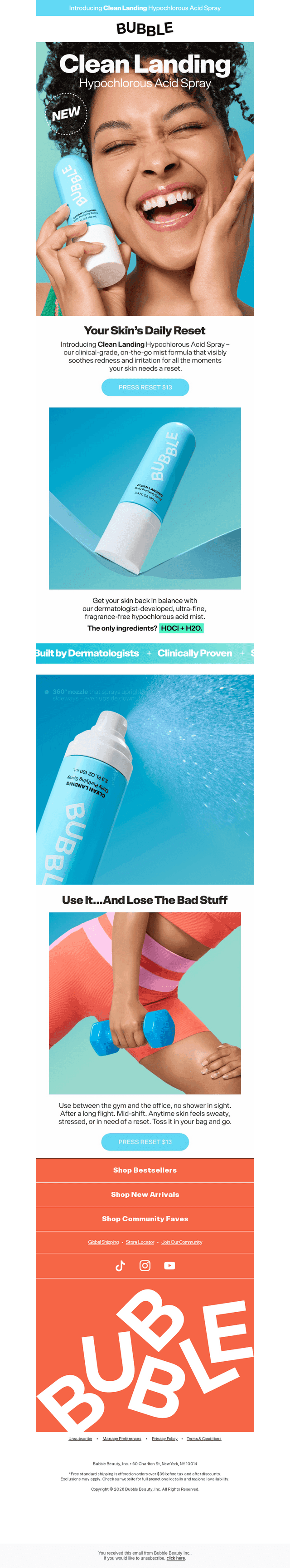 NEW Clean Landing Hypochlorous Acid Spray