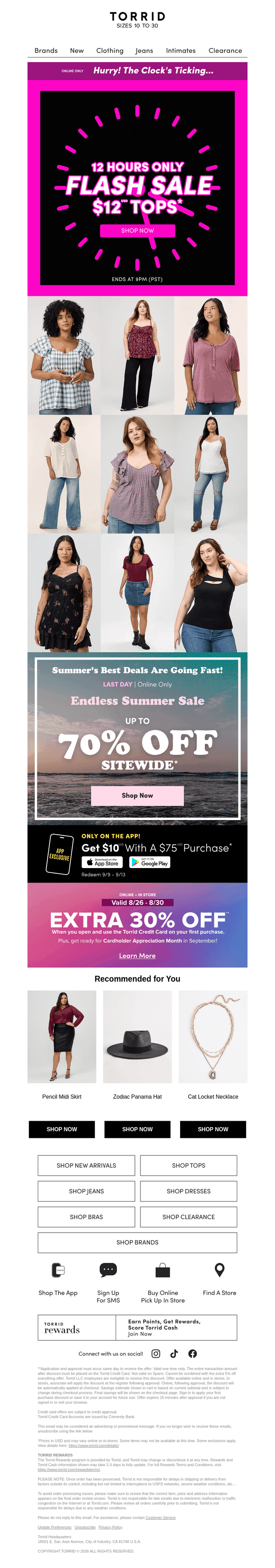 12 HOURS  ONLY: TOPS FOR $12!