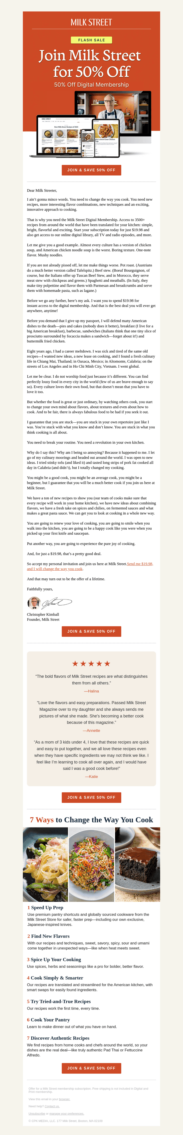 Milk Street email from Sun, Aug 30, 2026