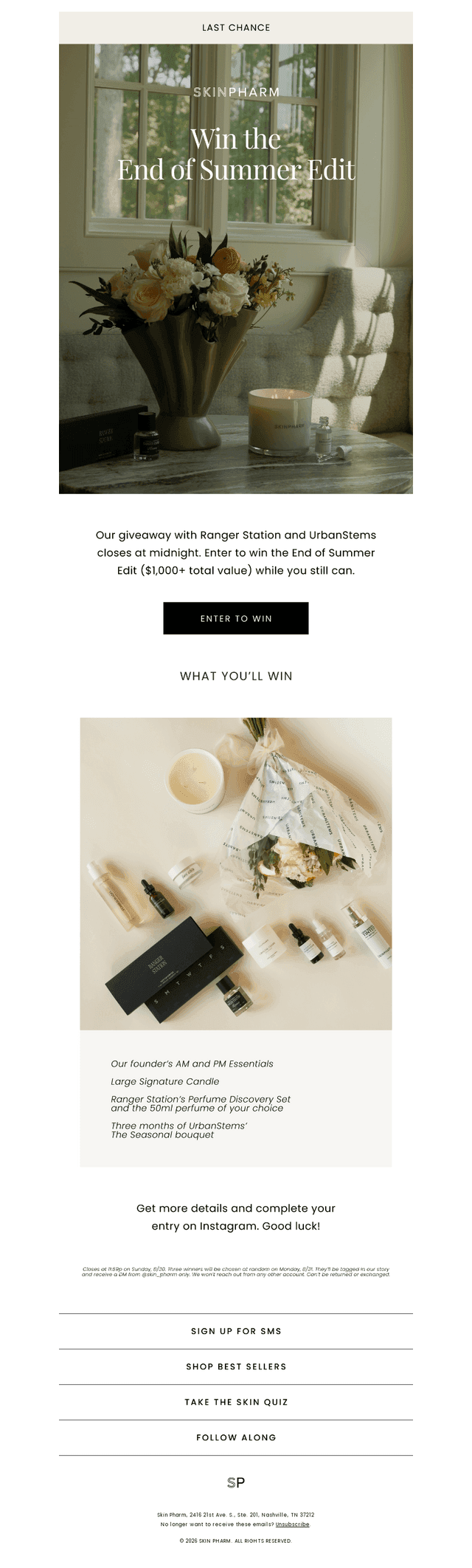 Skin Pharm email from Mon, Aug 31, 2026