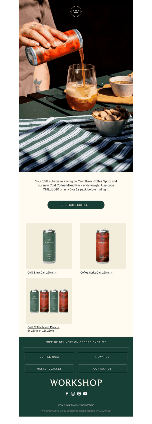Workshop Coffee email from Mon, Aug 31, 2026