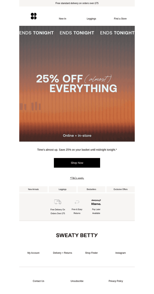 Ends tonight: 25% off (almost) everything ⏰
