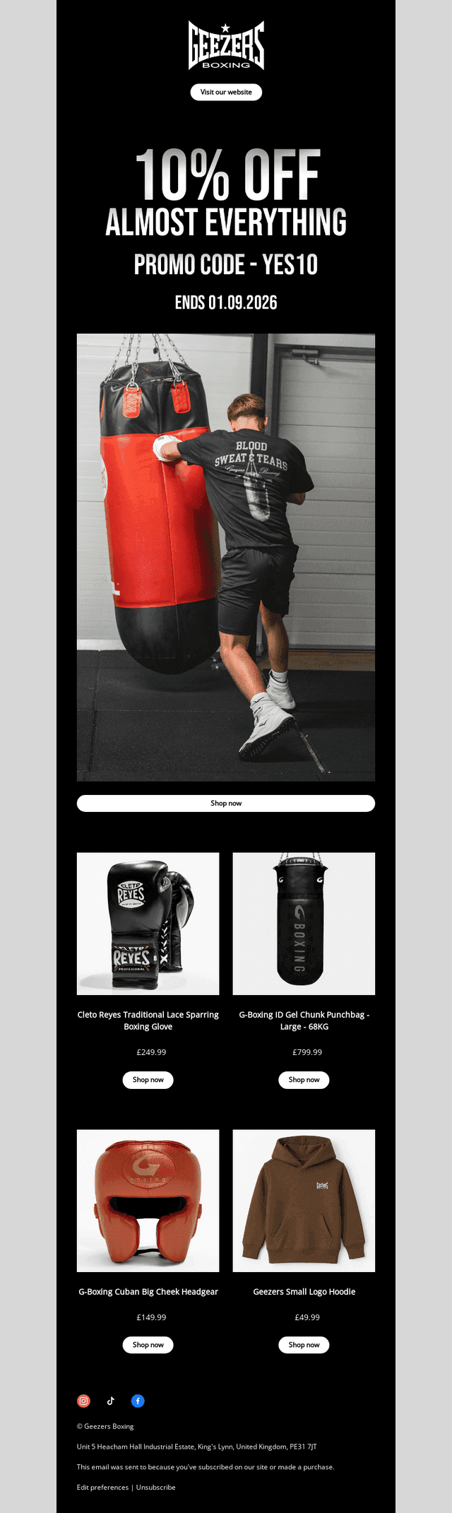 Geezers Boxing email from Mon, Aug 31, 2026