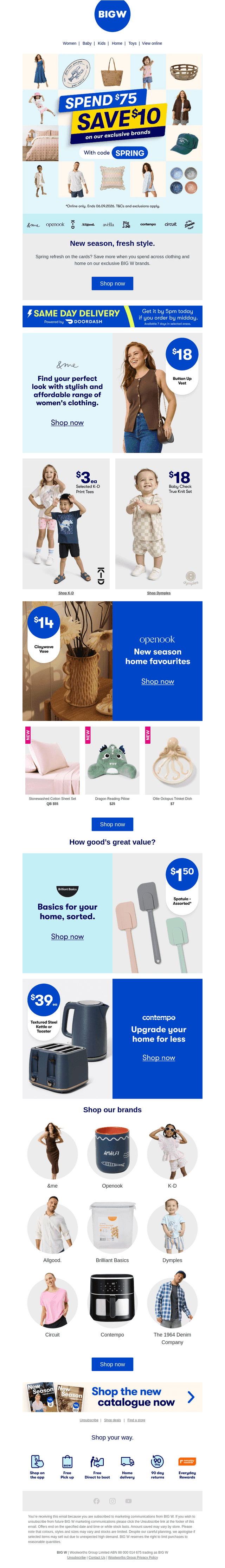 BIG W email from Mon, Aug 31, 2026