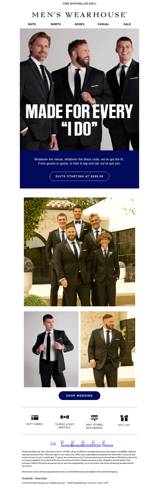 Men's Wearhouse email from Mon, Aug 31, 2026