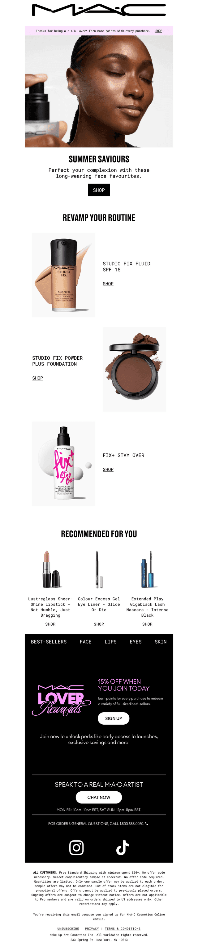 MAC Cosmetics email from Mon, Aug 31, 2026
